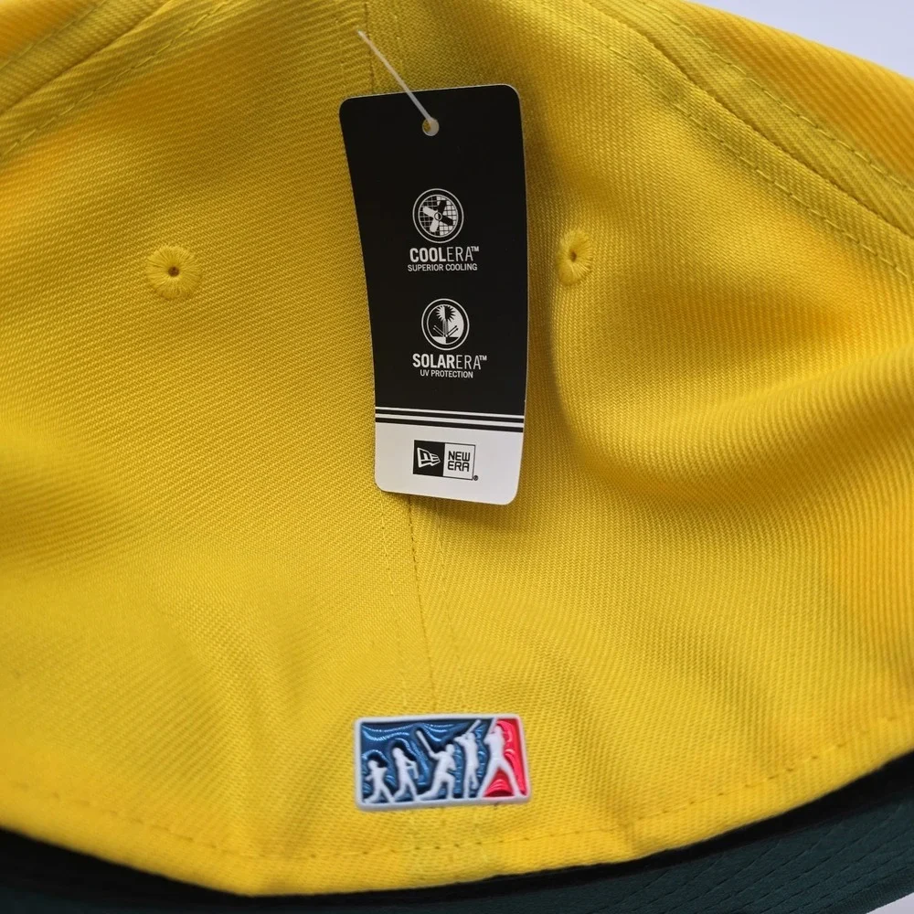 New Era 59FIFTY Oakland Athletics A's Fitted Hat 7‎ 1/2 Yellow Green MLB Cap NWT